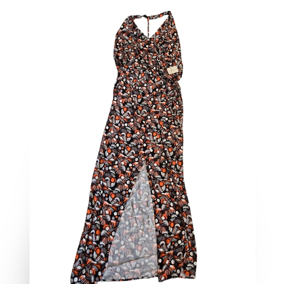 Free People NWT Daria Halter Open T-Back Slit Maxi Dress Medium - Picture 6 of 8